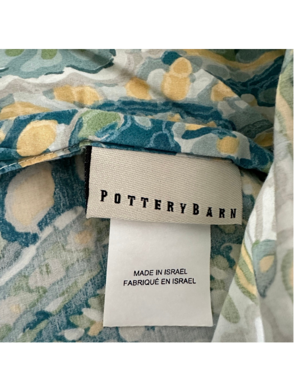 Pottery Barn Paisley Duvet Cover Full Queen w Euro Shams Blue Green - Picture 7 of 8